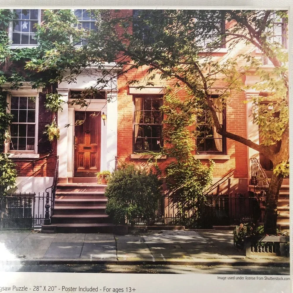 COLORCRAFT 1000 Piece Jigsaw Puzzle Leafy Townhouses NEW SEALED = Poster 28 x 20